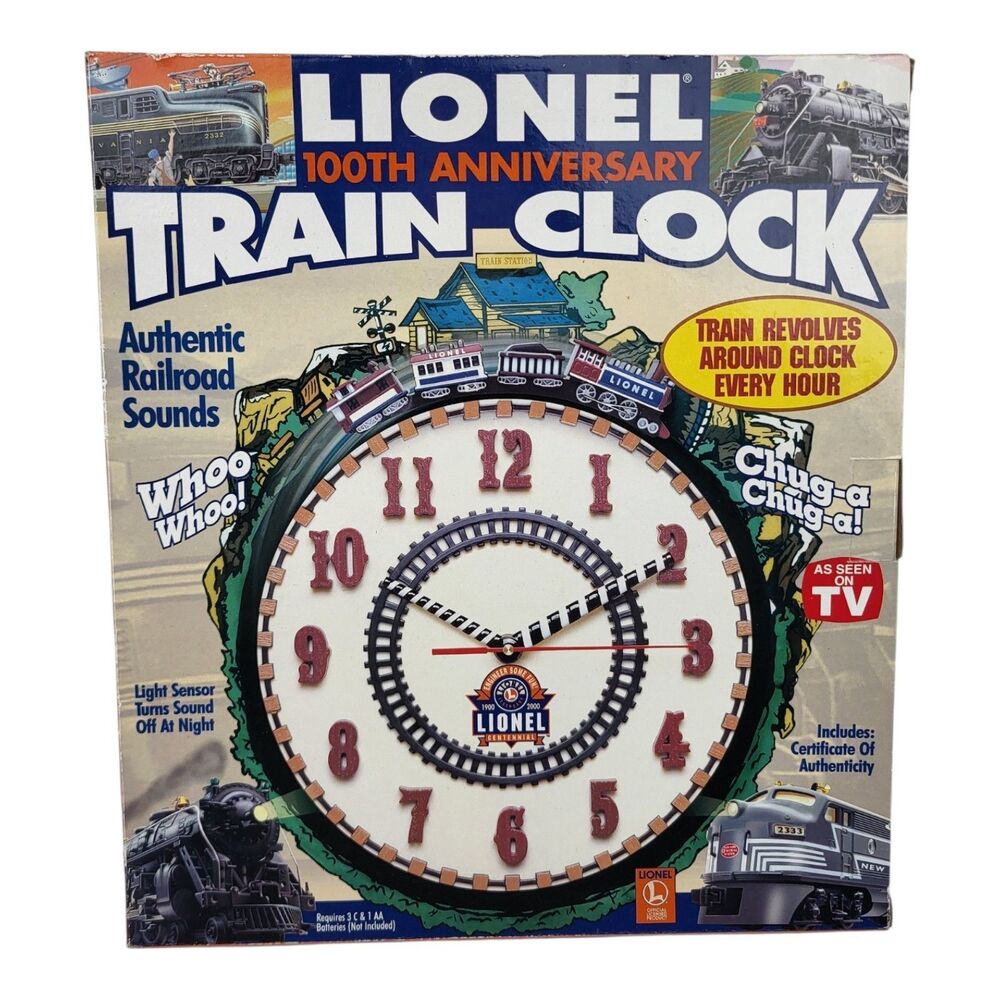 Lionel 100th Anniversary Train Clock Vintage